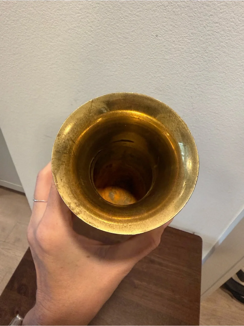 Vintage Brass Spiral Vase Made in India 7” Hollywood Regency